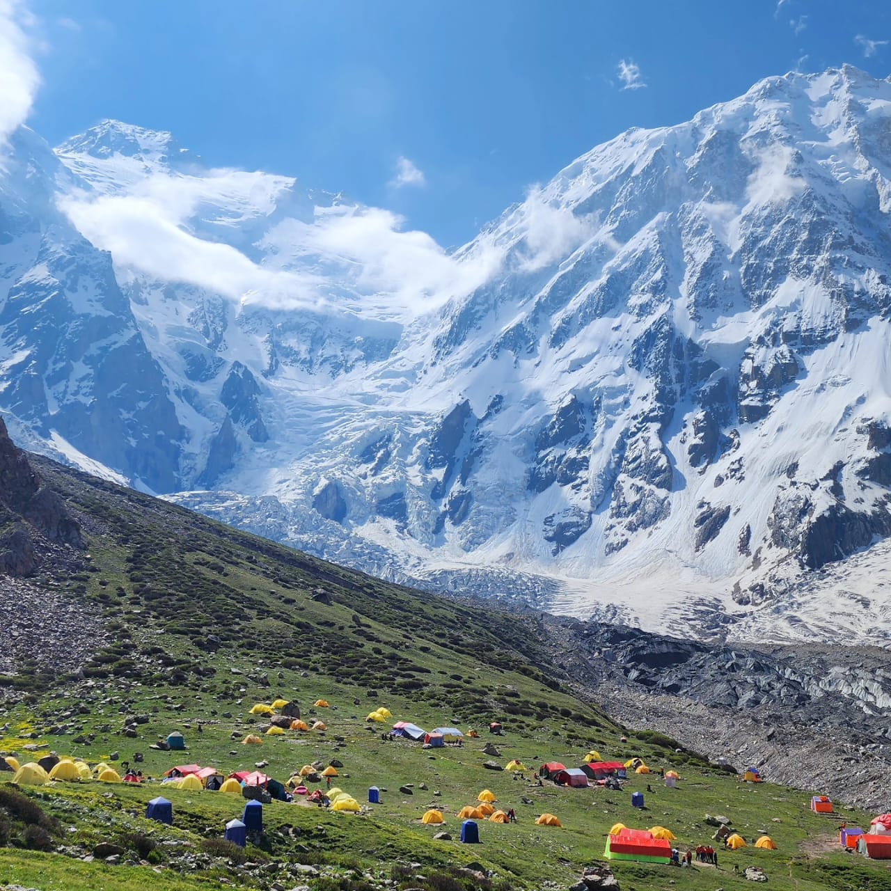 Mountaineers ascending the icy slopes of Nanga Parbat, also known as the  Killer Mountain, one of the toughest climbs in the world.